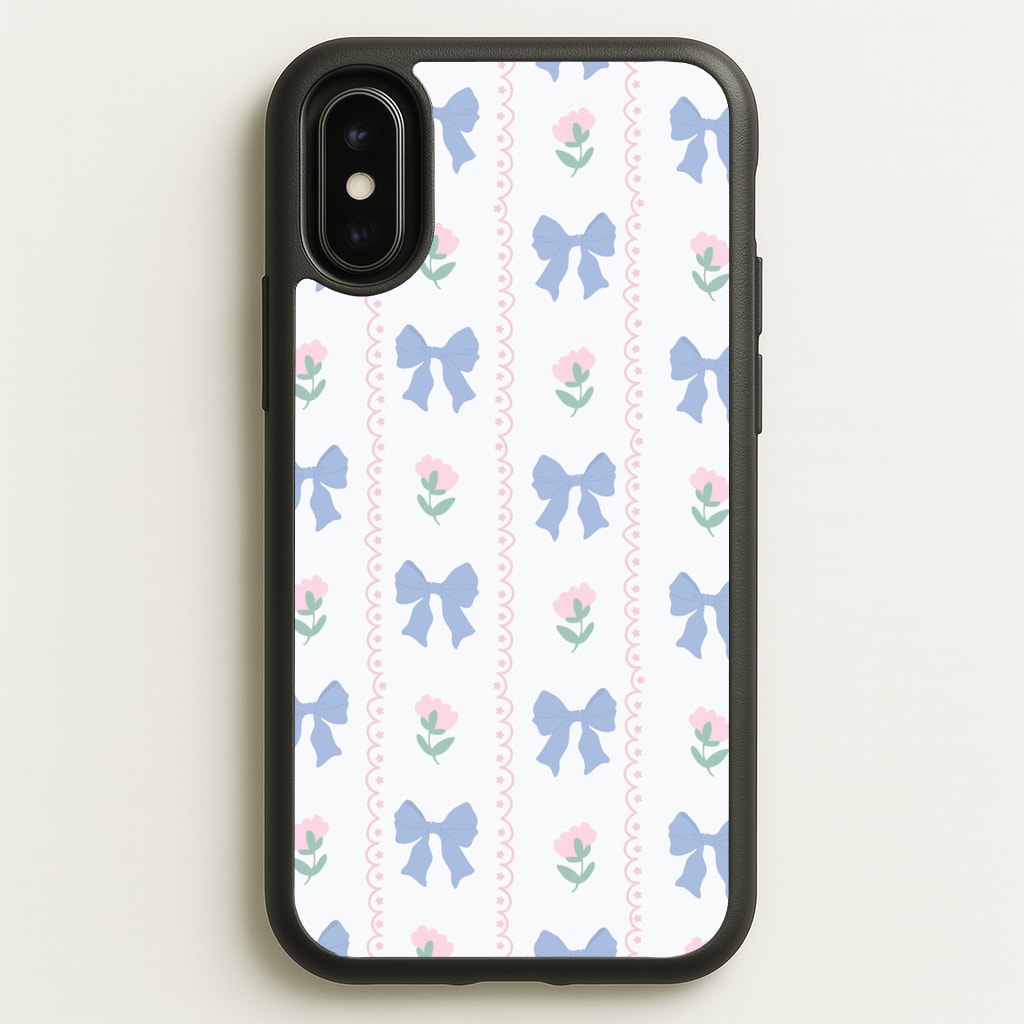 Pink Bows Pattern - Clean Girl Aesthetic - Clean Girl Aesthetic Phone Case for iPhone X / XS