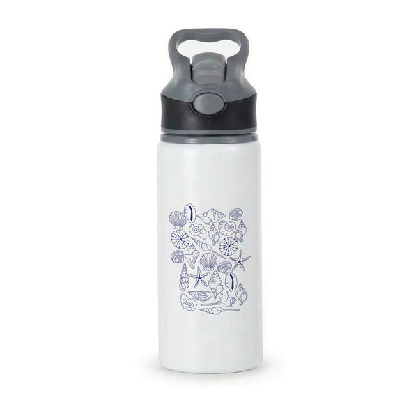 Sea Shells - Clean Girl Aesthetic Active Water Bottle - Black