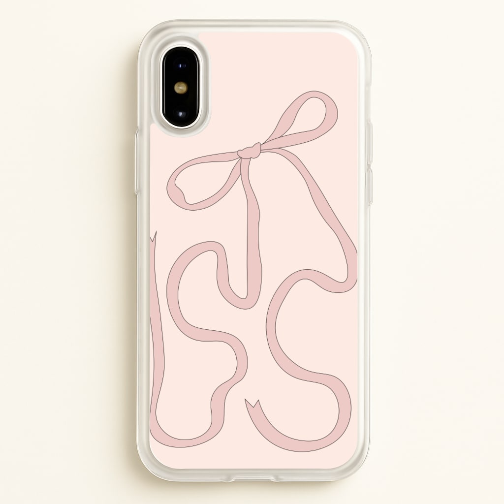 Pink Ribbon - Clean Girl Aesthetic Phone Case for iPhone X / XS