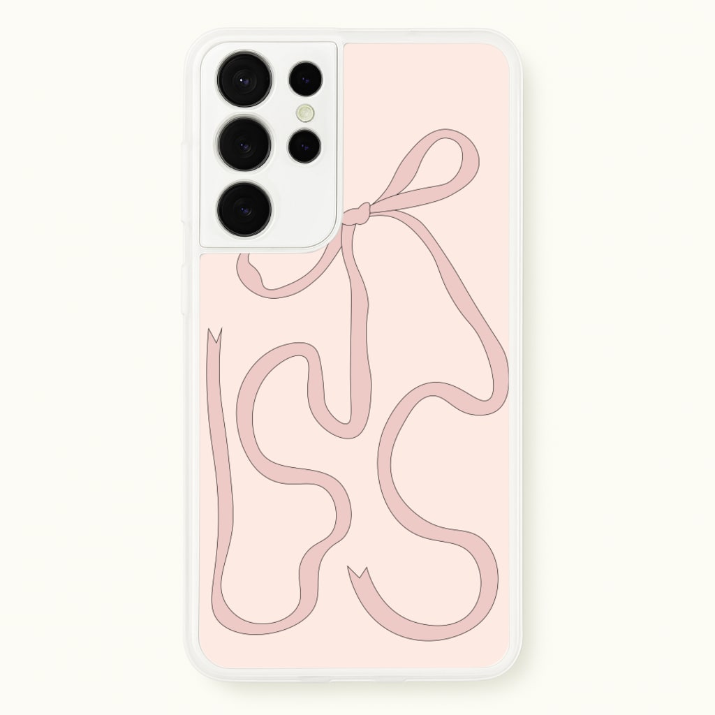 Pink Ribbon  - Clean Girl Aesthetic Phone Case for Galaxy S21 Ultra