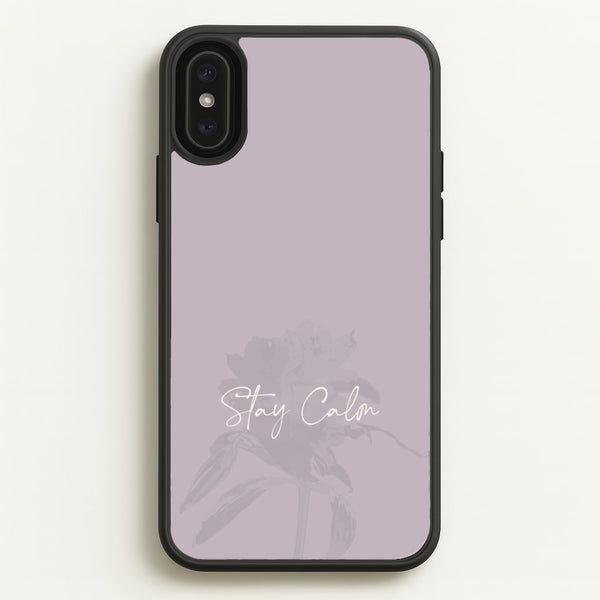 Mauve Stay Calm - Clean Girl Aesthetic Phone Case for iPhone XS Max