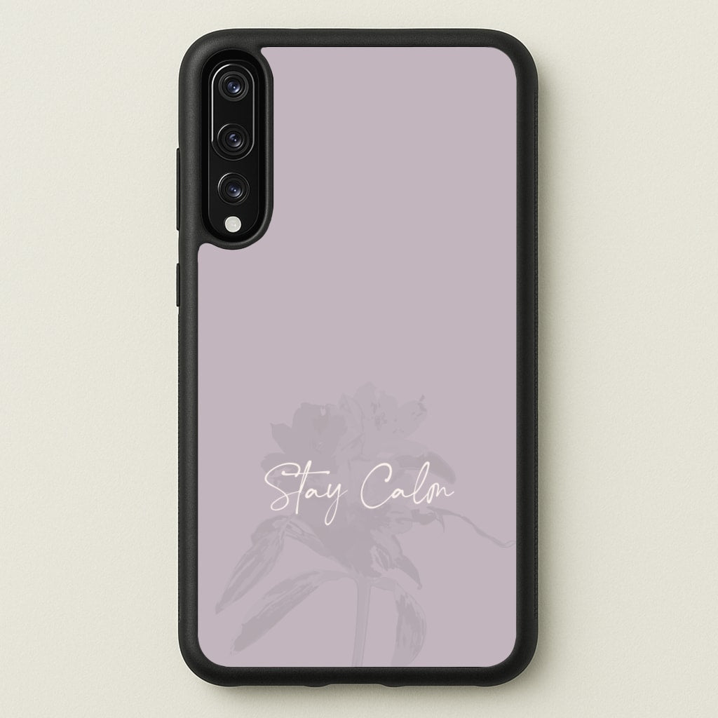 Mauve Stay Calm - Clean Girl Aesthetic Phone Case for Huawei P20 Pro