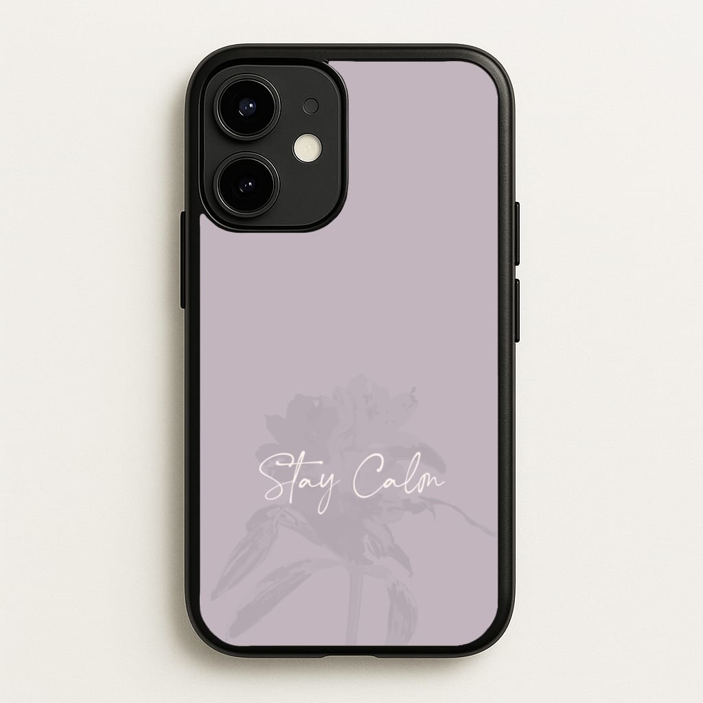 Mauve Stay Calm - Clean Girl Aesthetic Phone Case for iPhone 12 Mini