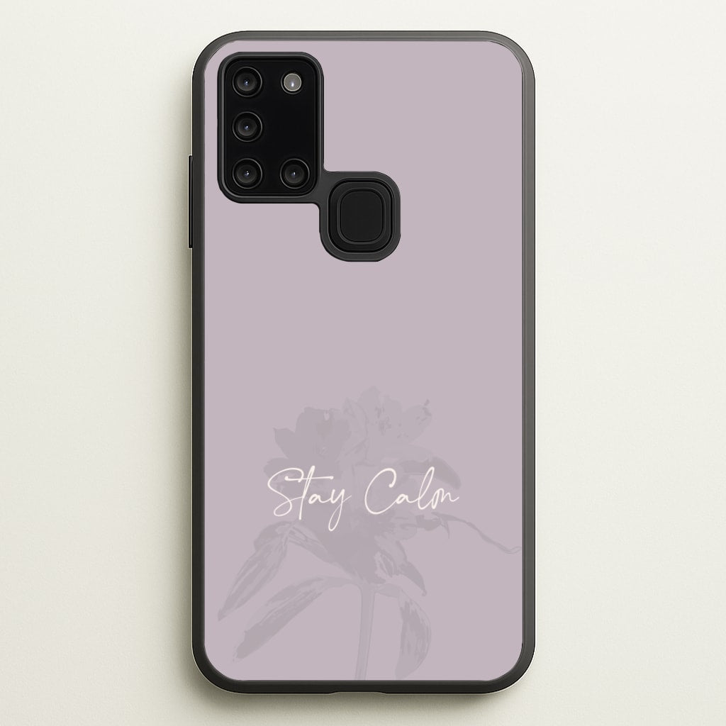 Mauve Stay Calm - Clean Girl Aesthetic Phone Case for Galaxy A21s