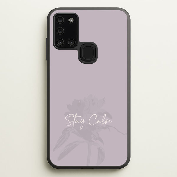 Mauve Stay Calm - Clean Girl Aesthetic Phone Case for Galaxy A21s