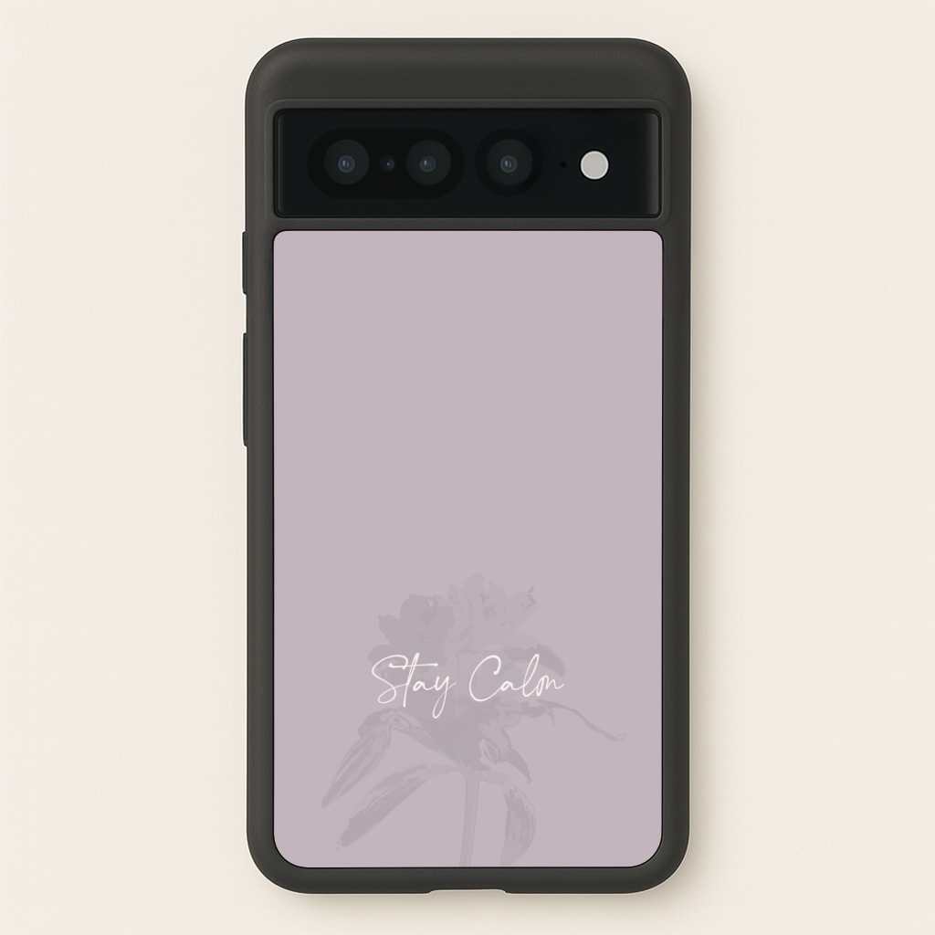 Mauve Stay Calm - Clean Girl Aesthetic Phone Case for Google Pixel 7 Pro