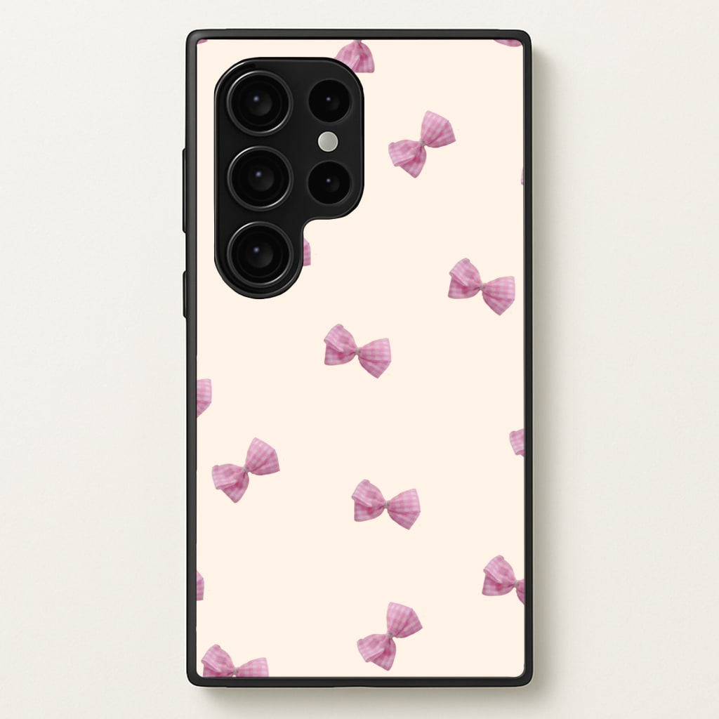 Pink Coquette Bows - Clean Girl Aesthetic Phone Case for Galaxy S24 Ultra