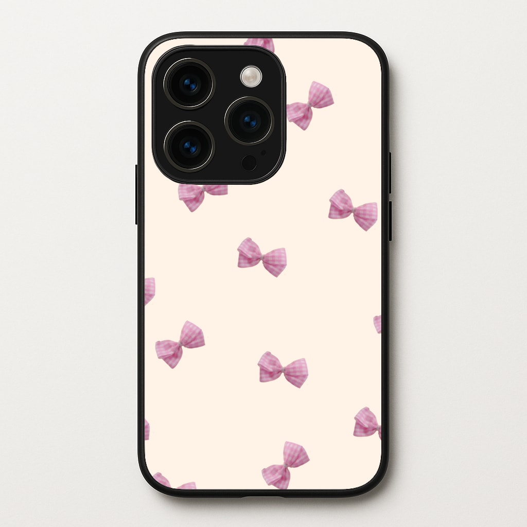 Pink Coquette Bows - Clean Girl Aesthetic Phone Case for iPhone 15 Pro