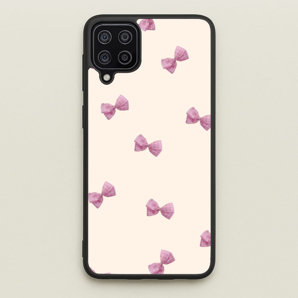 Pink Coquette Bows - Clean Girl Aesthetic Phone Case for Galaxy A12
