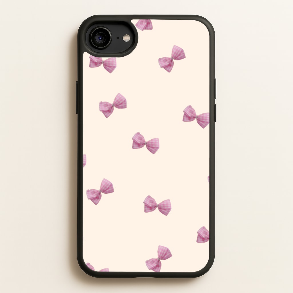 Pink Coquette Bows - Clean Girl Aesthetic Phone Case for iPhone 6 / 7 / 8 / SE
