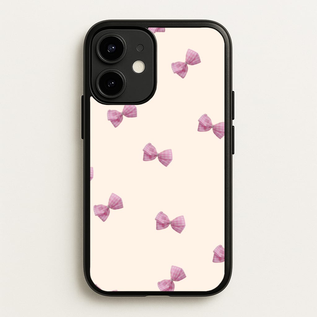 Pink Coquette Bows - Clean Girl Aesthetic Phone Case for iPhone 12 Mini