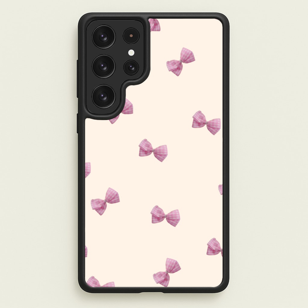 Pink Coquette Bows - Clean Girl Aesthetic Phone Case for Galaxy S22 Ultra