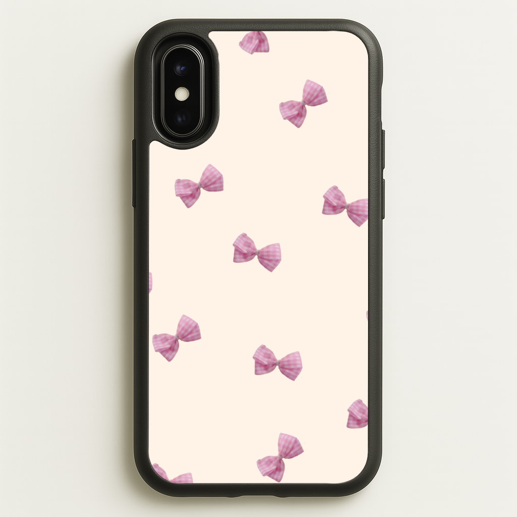Pink Coquette Bows - Clean Girl Aesthetic Phone Case for iPhone X / XS