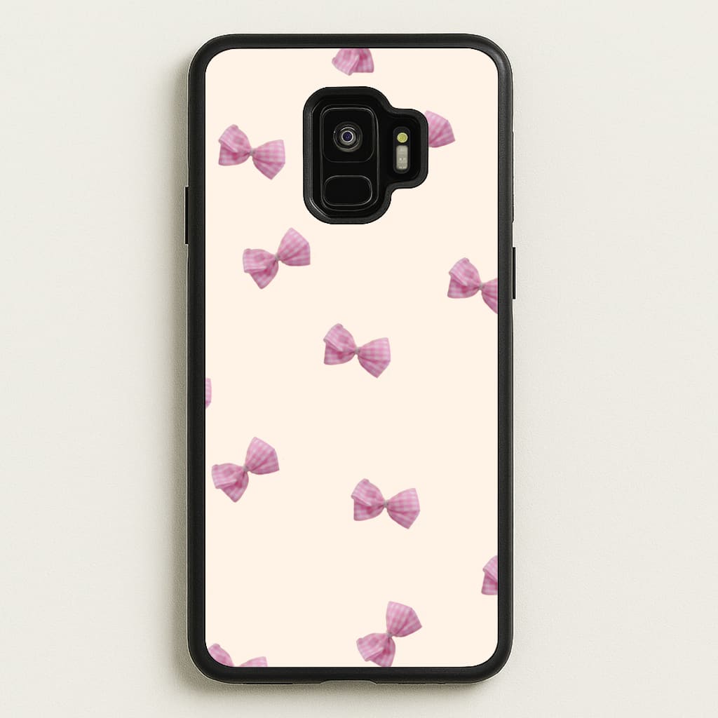 Pink Coquette Bows - Clean Girl Aesthetic Phone Case for Galaxy S9