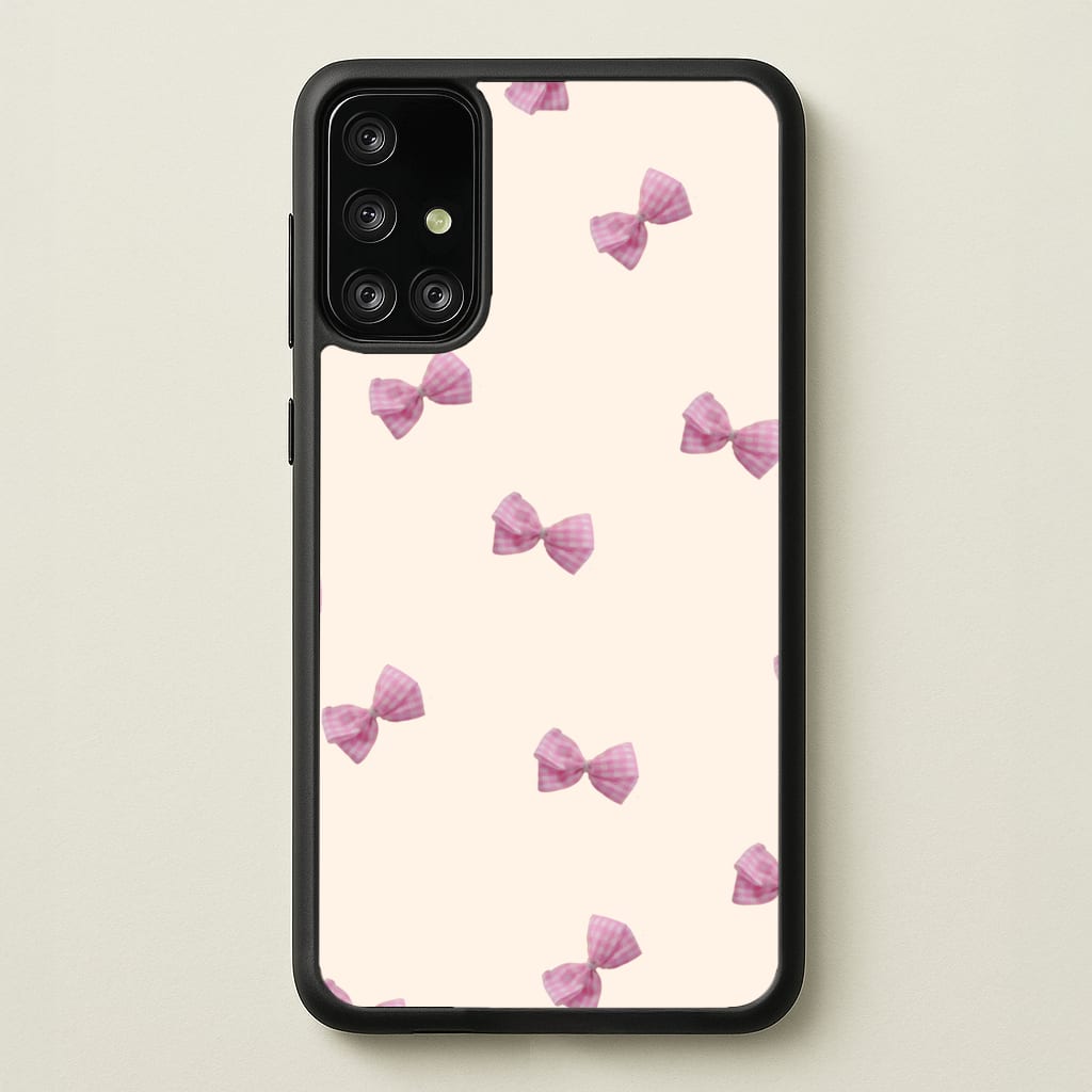 Pink Coquette Bows - Clean Girl Aesthetic Phone Case for Galaxy A71