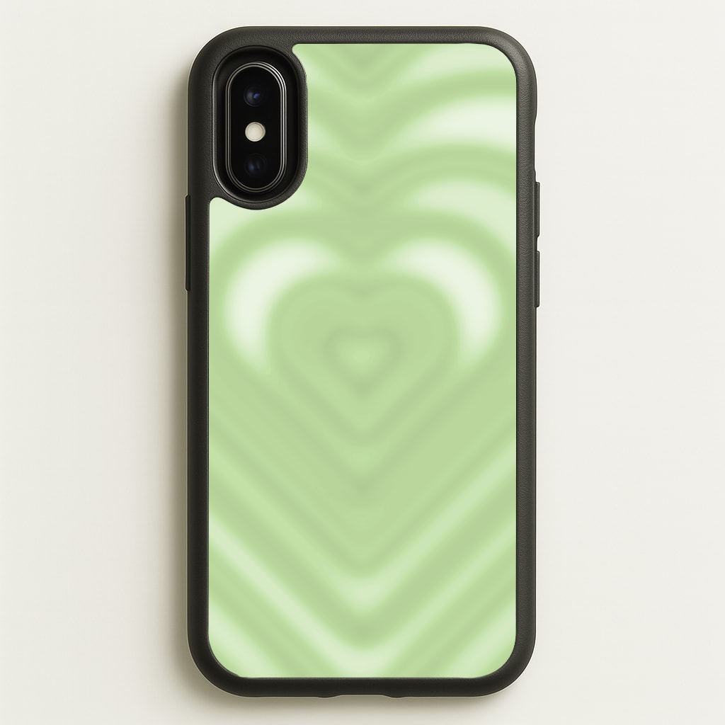 Drippy Love Heart Green - Clean Girl Aesthetic Phone Case for iPhone X / XS