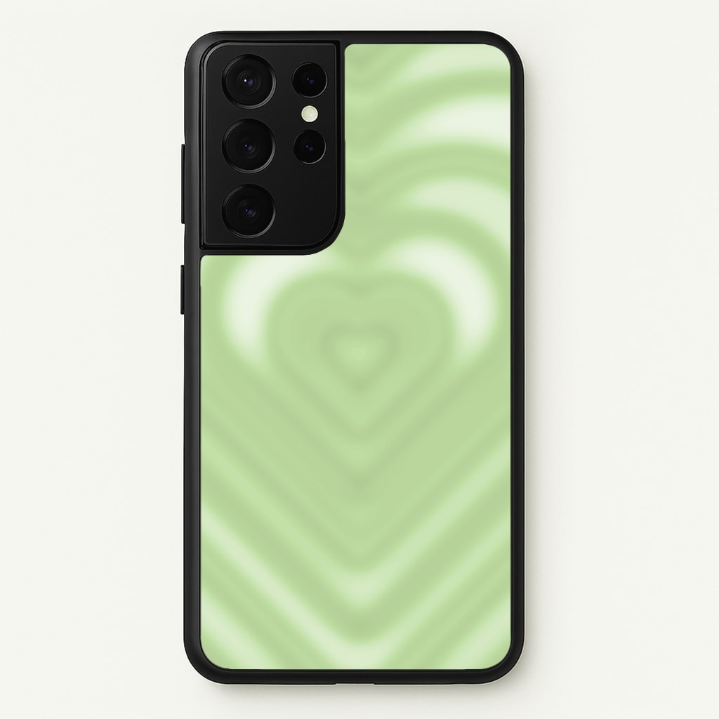 Drippy Love Heart Green - Clean Girl Aesthetic Phone Case for Galaxy S21 Ultra
