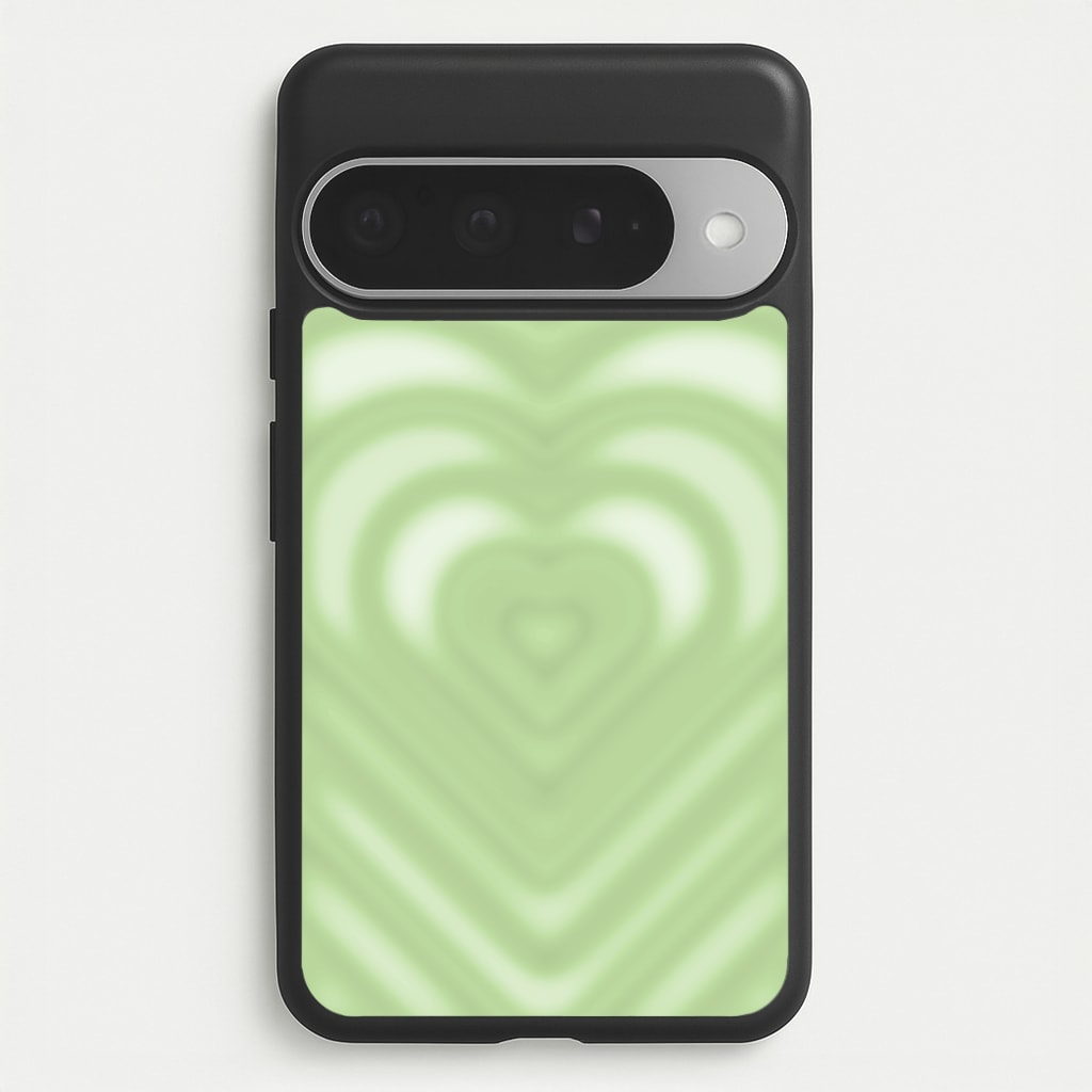 Drippy Love Heart Green Phone Case for Google Pixel 10 Pro XL