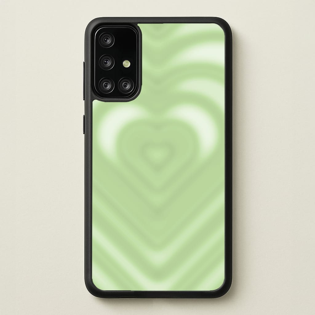 Drippy Love Heart Green - Clean Girl Aesthetic Phone Case for Galaxy A71