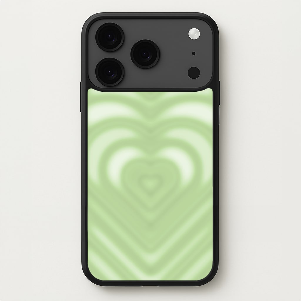Drippy Love Heart Green Phone Case for iPhone 17 Pro Max