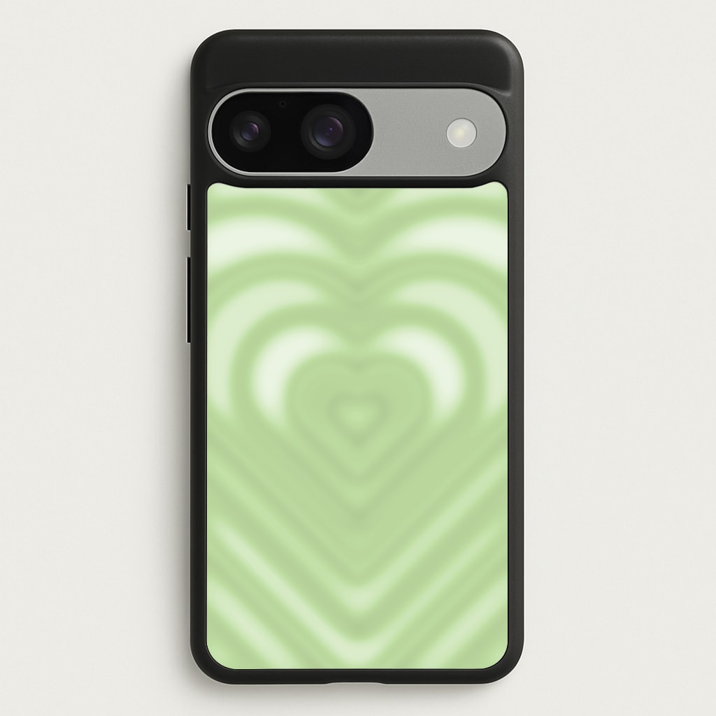 Drippy Love Heart Green - Clean Girl Aesthetic Phone Case for Google Pixel 9 / 9 Pro