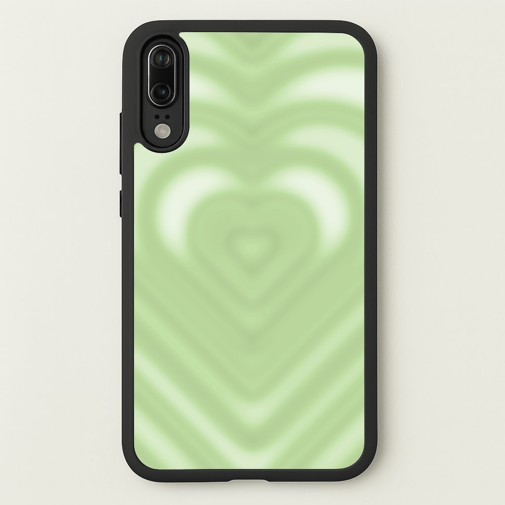 Drippy Love Heart Green - Clean Girl Aesthetic Phone Case for Huawei P20