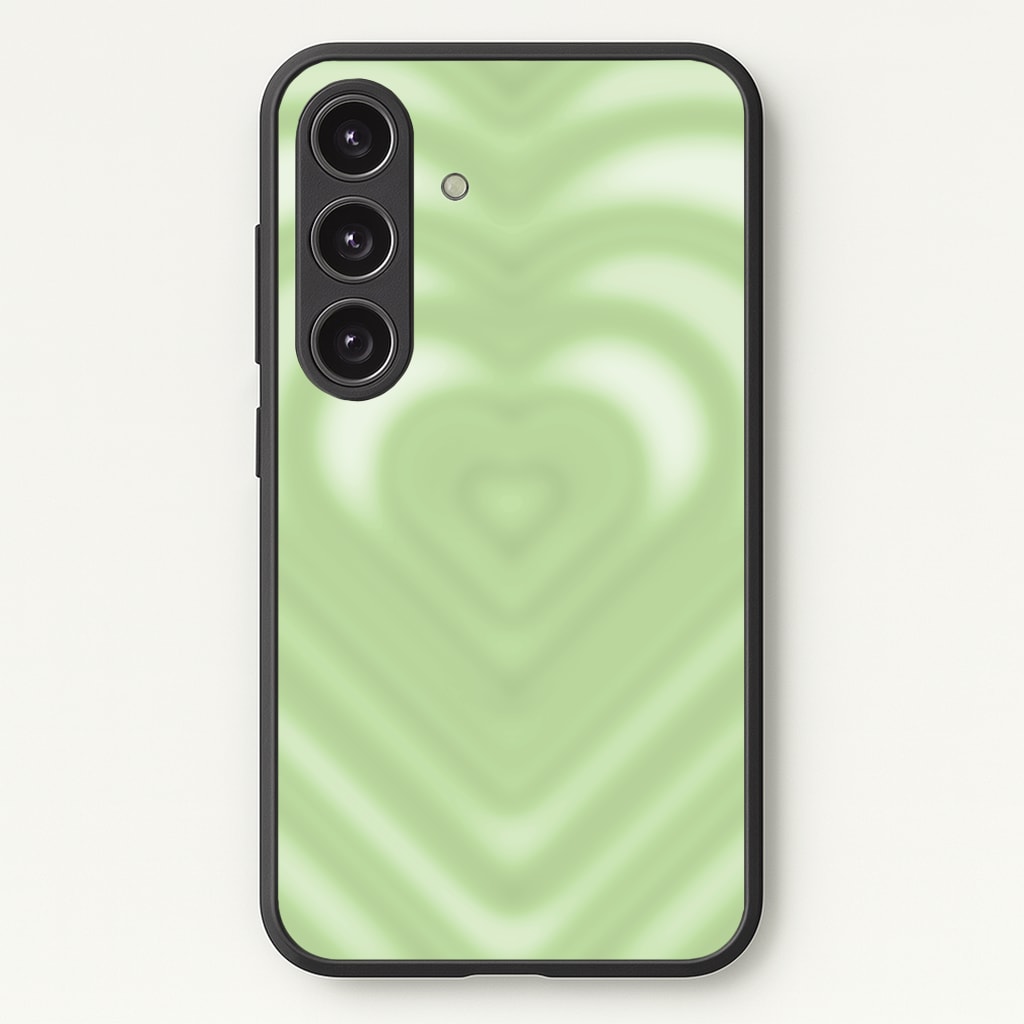 Drippy Love Heart Green - Clean Girl Aesthetic Phone Case for Galaxy S25