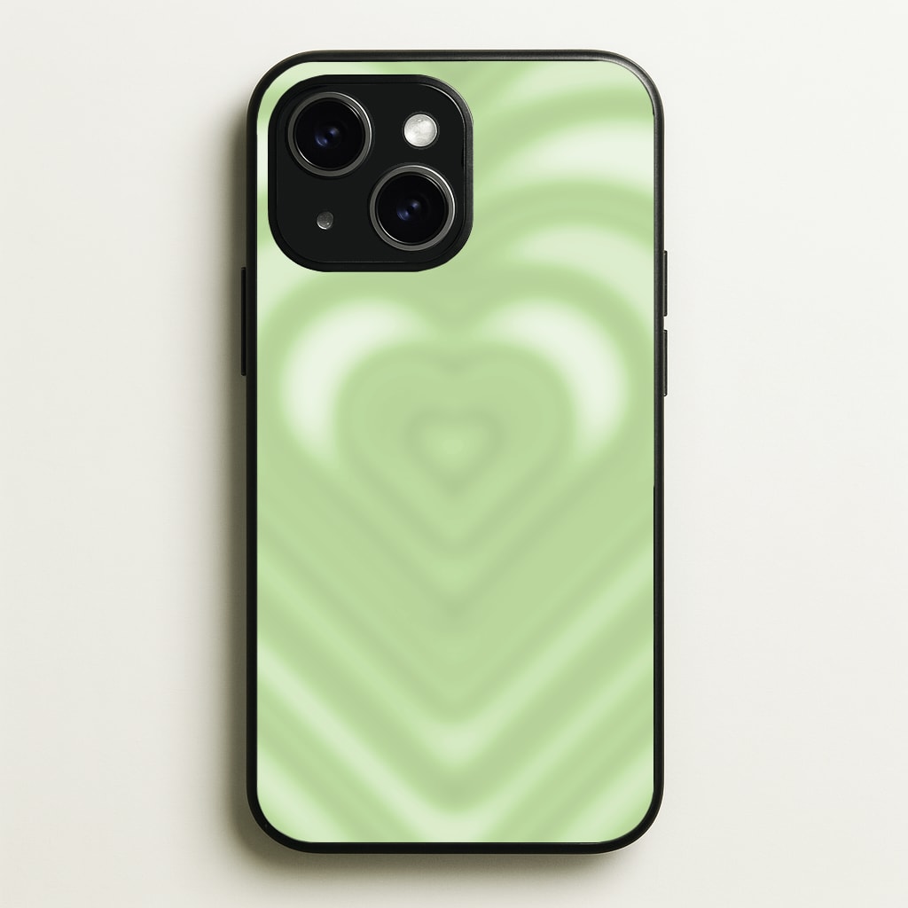 Drippy Love Heart Green - Clean Girl Aesthetic Phone Case for iPhone 14