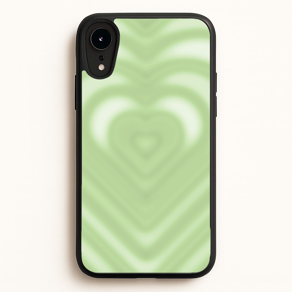 Drippy Love Heart Green - Clean Girl Aesthetic Phone Case for iPhone XR