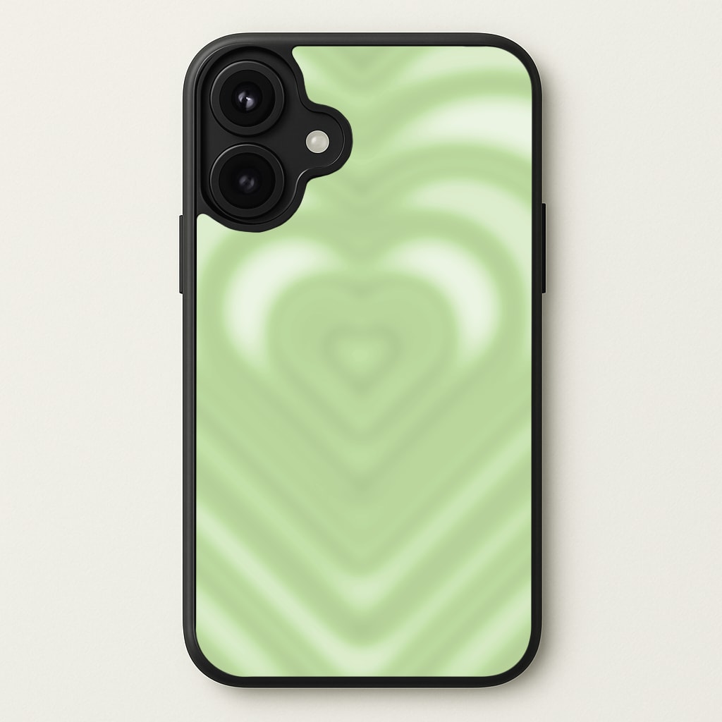Drippy Love Heart Green Phone Case for iPhone 17