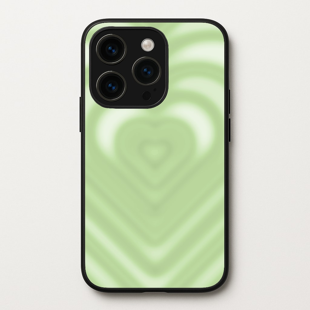 Drippy Love Heart Green - Clean Girl Aesthetic Phone Case for iPhone 15 Pro