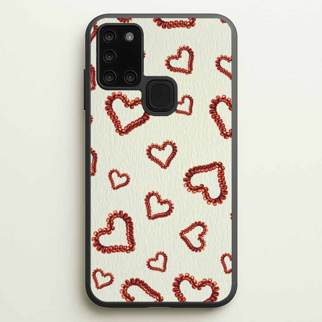 Elastic Hearts Pattern - Clean Girl Aesthetic Phone Case for Galaxy A21s