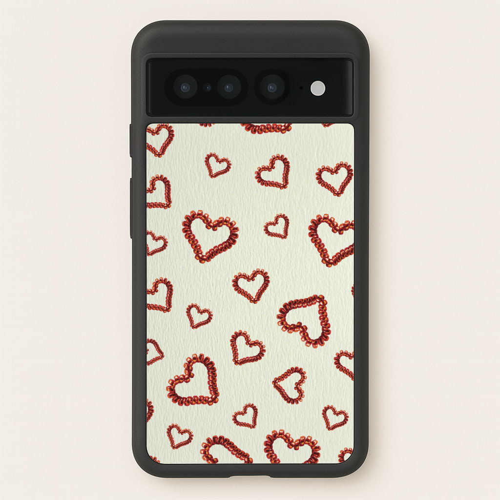 Elastic Hearts Pattern - Clean Girl Aesthetic Phone Case for Google Pixel 7 Pro