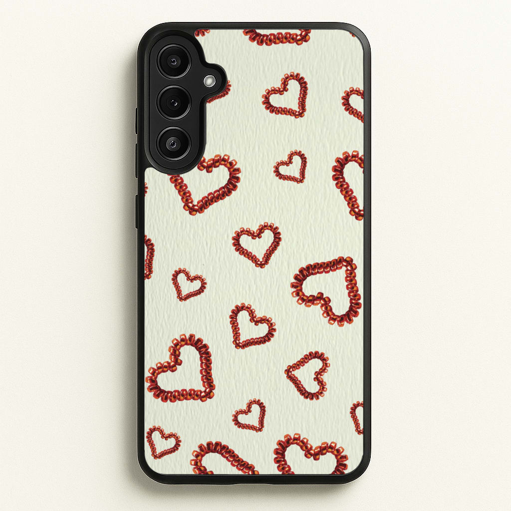 Elastic Hearts Pattern - Clean Girl Aesthetic Phone Case for Galaxy A36