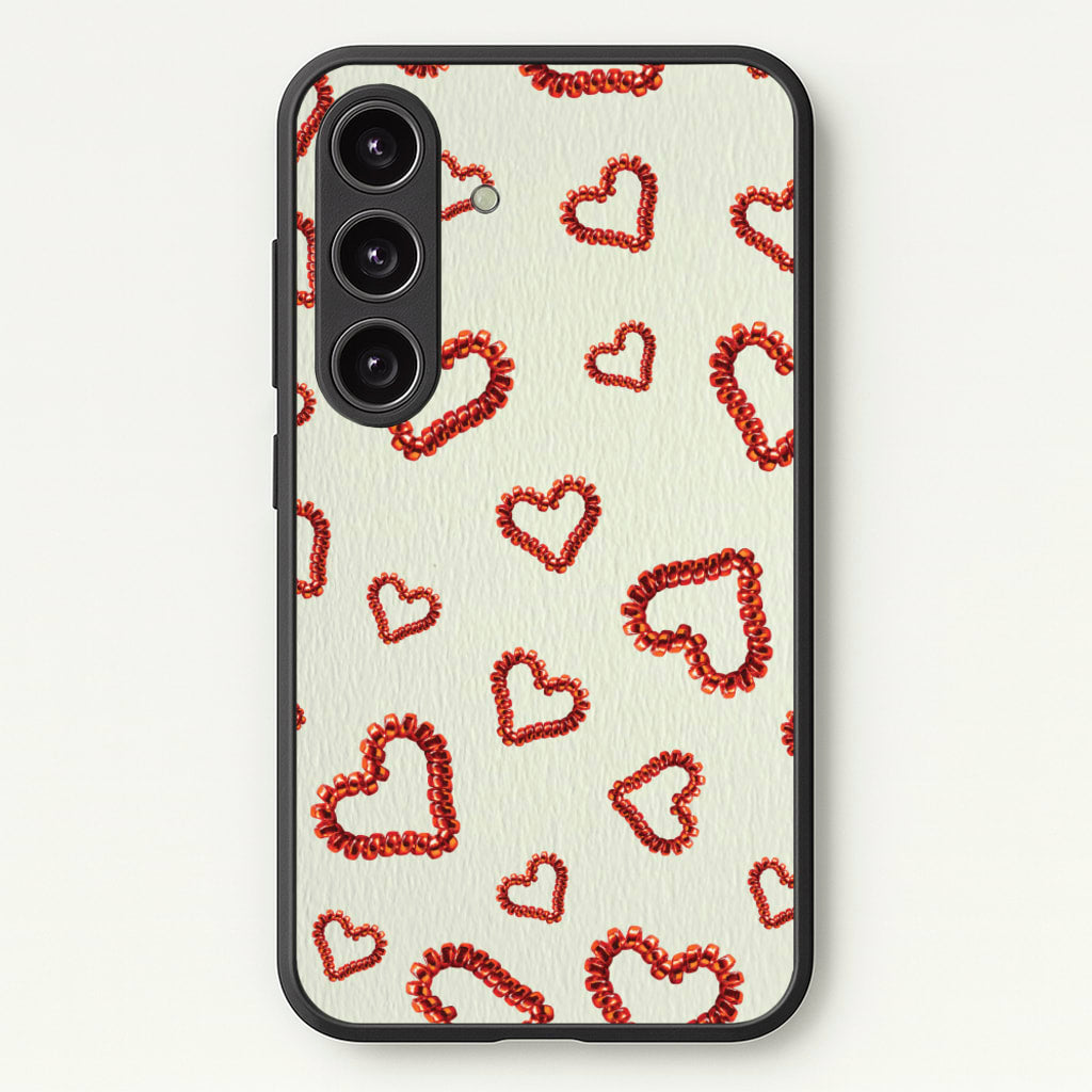 Elastic Hearts Pattern - Clean Girl Aesthetic Phone Case for Galaxy S25