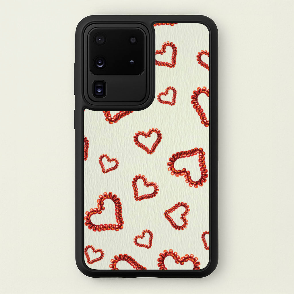 Elastic Hearts Pattern - Clean Girl Aesthetic Phone Case for Galaxy S20 Ultra