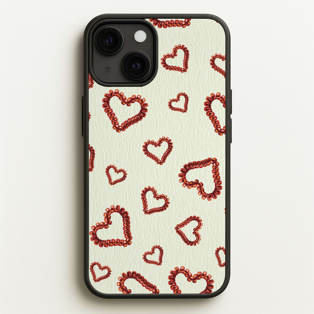 Elastic Hearts Pattern - Clean Girl Aesthetic Phone Case for iPhone 13 Mini