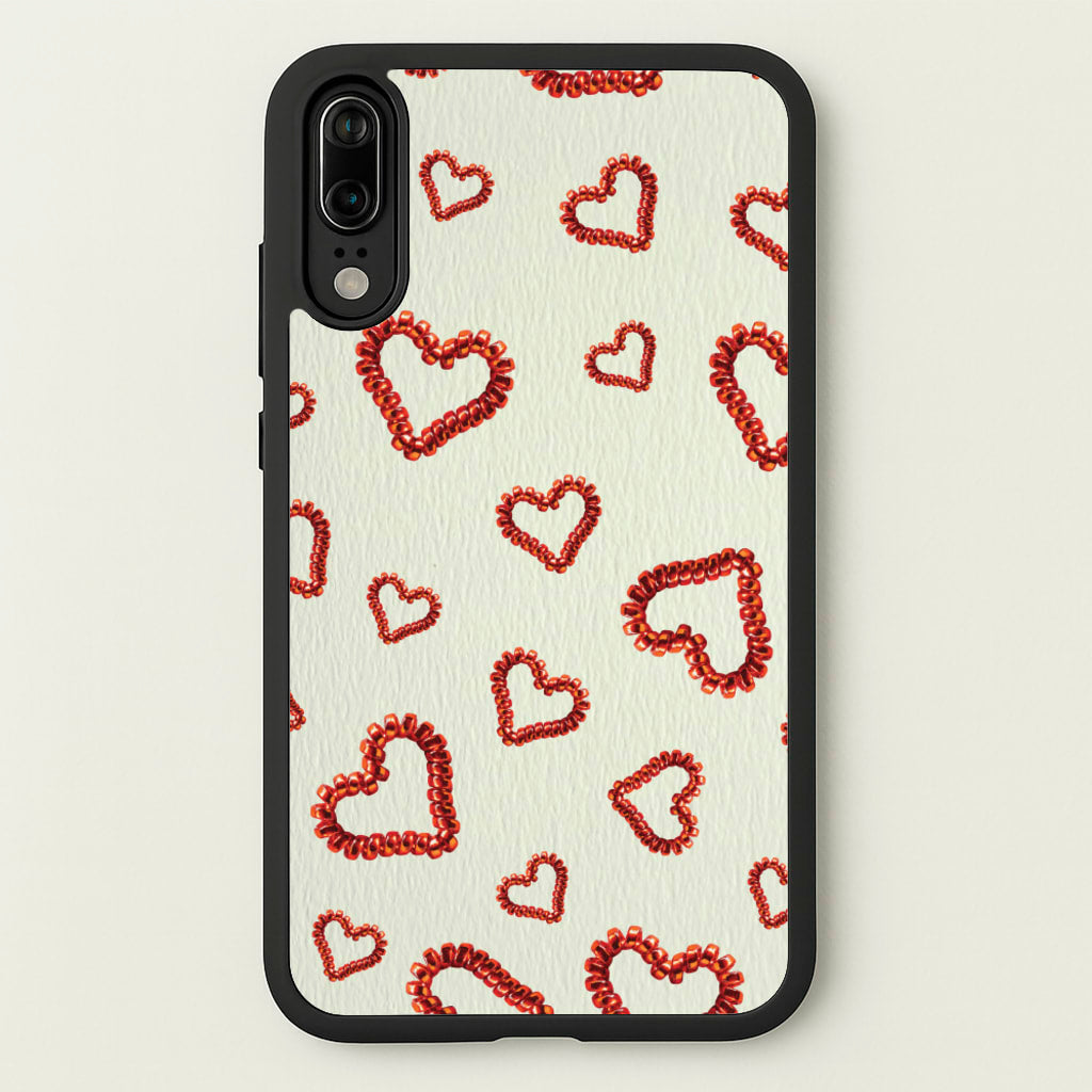 Elastic Hearts Pattern - Clean Girl Aesthetic Phone Case for Huawei P20