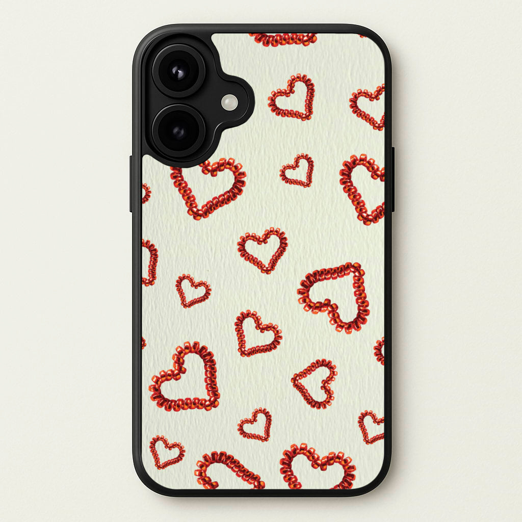 Elastic Hearts Pattern Phone Case for iPhone 17