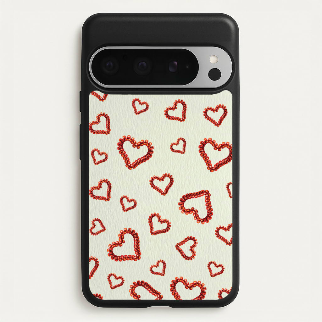 Elastic Hearts Pattern - Clean Girl Aesthetic Phone Case for Google Pixel 9 Pro XL