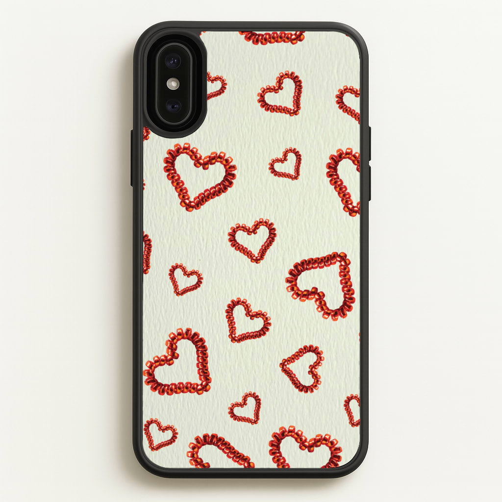 Elastic Hearts Pattern - Clean Girl Aesthetic Phone Case for iPhone XS Max
