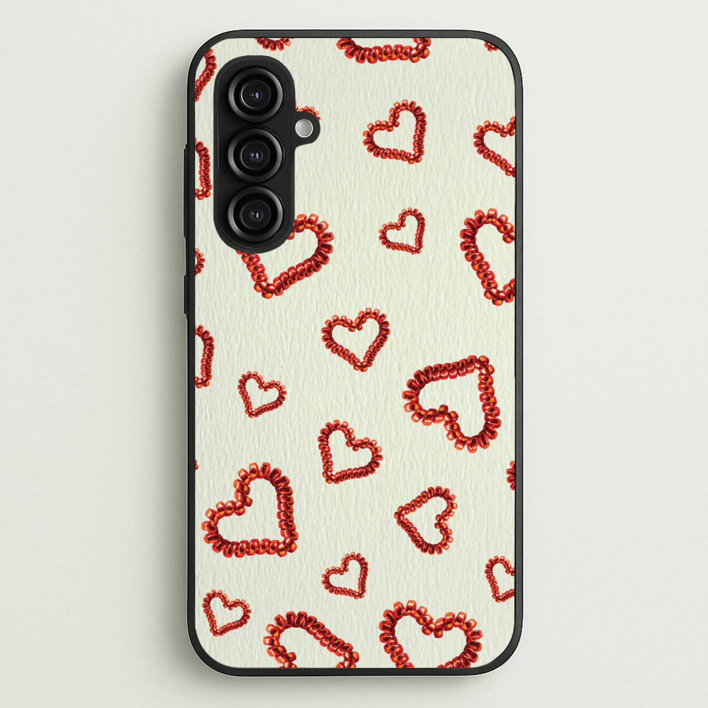 Elastic Hearts Pattern - Clean Girl Aesthetic Phone Case for Galaxy S23FE