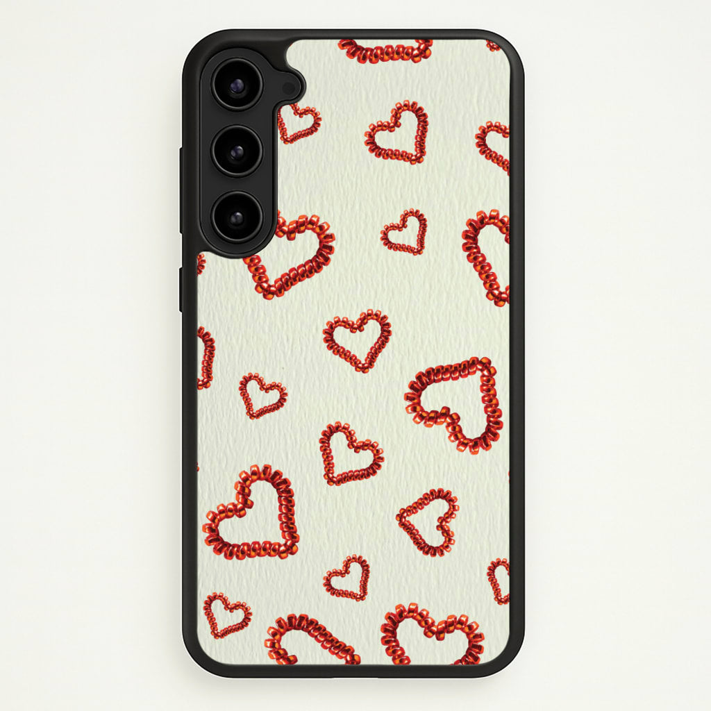 Elastic Hearts Pattern - Clean Girl Aesthetic Phone Case for Galaxy S23 Plus