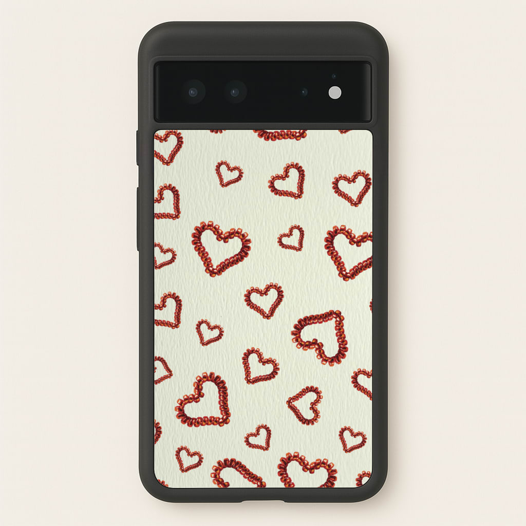 Elastic Hearts Pattern - Clean Girl Aesthetic Phone Case for Google Pixel 6