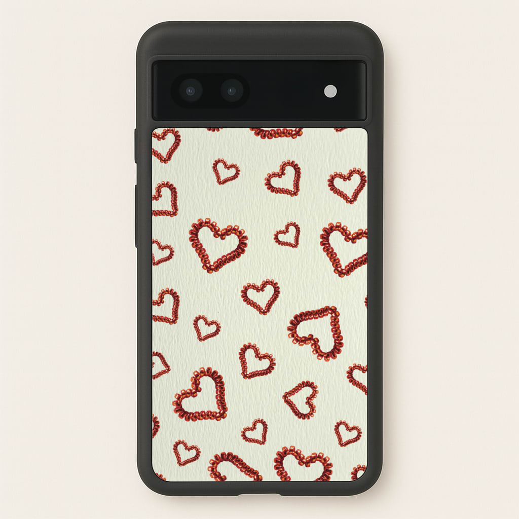 Elastic Hearts Pattern - Clean Girl Aesthetic Phone Case for Google Pixel 7a