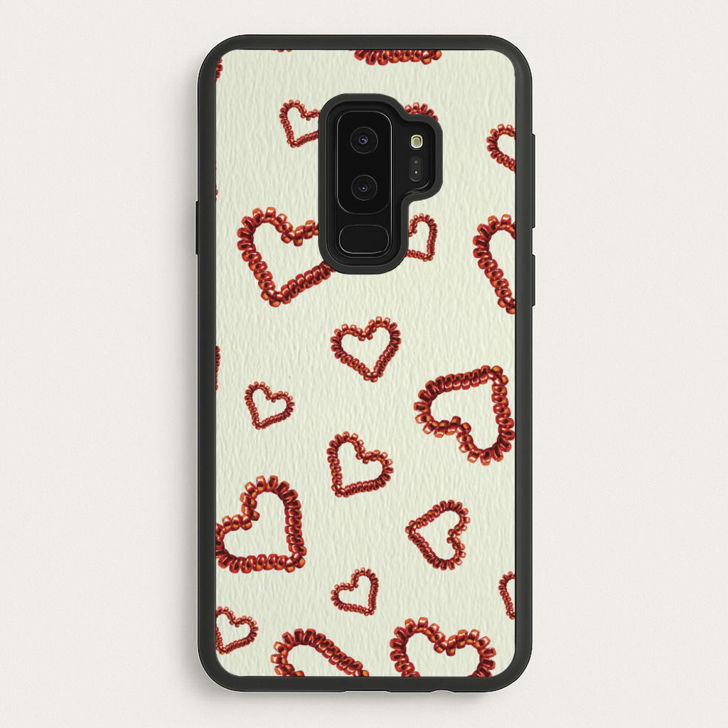 Elastic Hearts Pattern - Clean Girl Aesthetic Phone Case for Galaxy S9 Plus