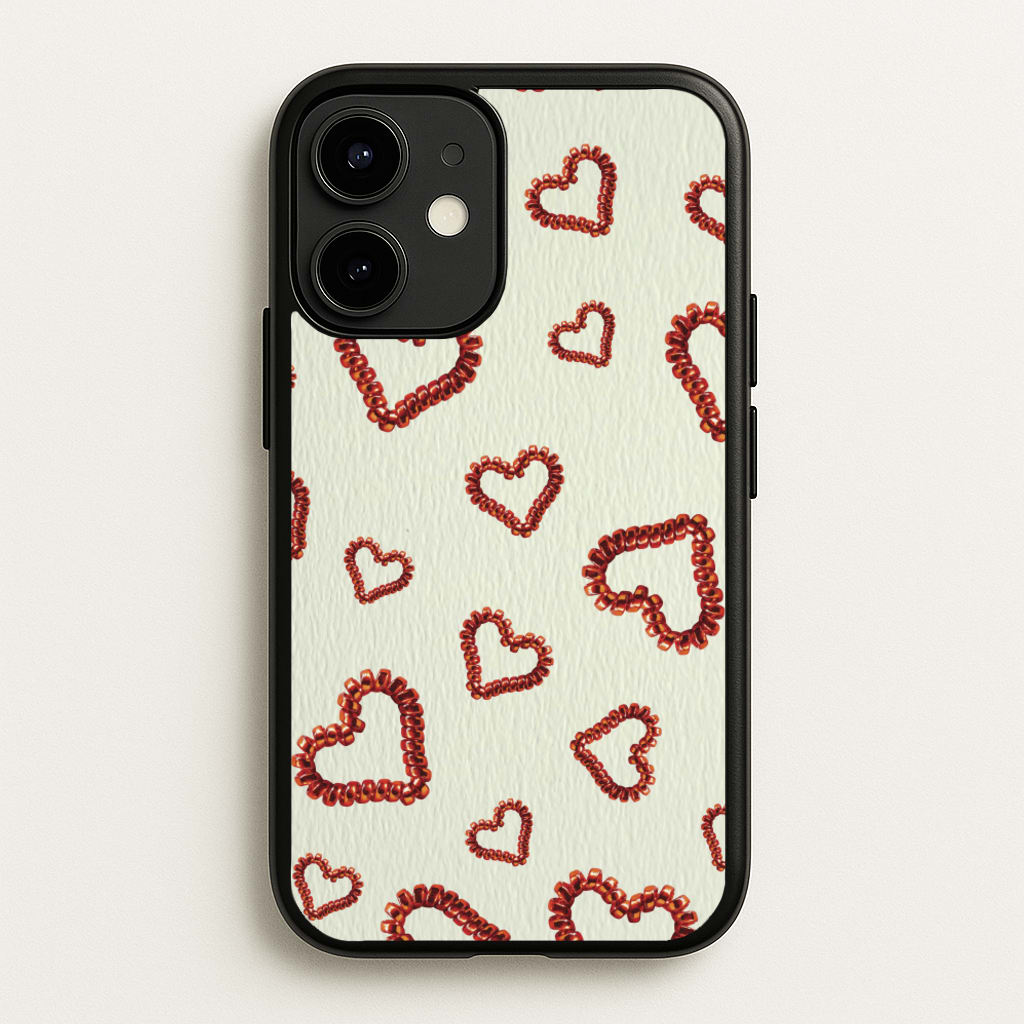 Elastic Hearts Pattern - Clean Girl Aesthetic Phone Case for iPhone 12 Mini