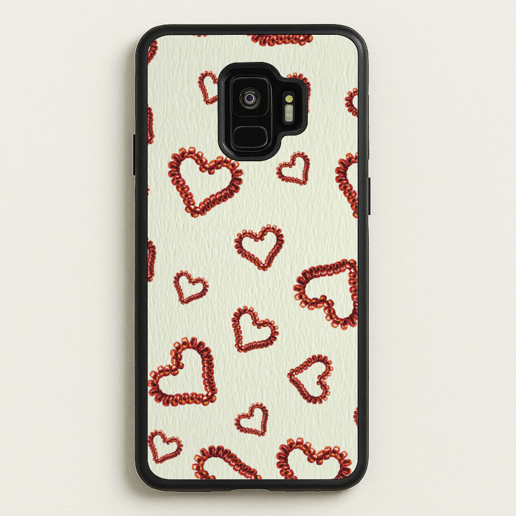 Elastic Hearts Pattern - Clean Girl Aesthetic Phone Case for Galaxy S9