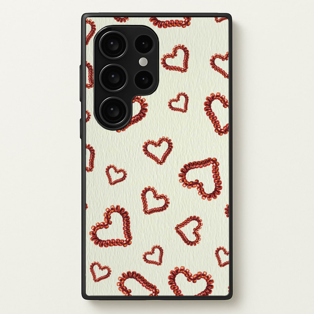 Elastic Hearts Pattern - Clean Girl Aesthetic Phone Case for Galaxy S24 Ultra