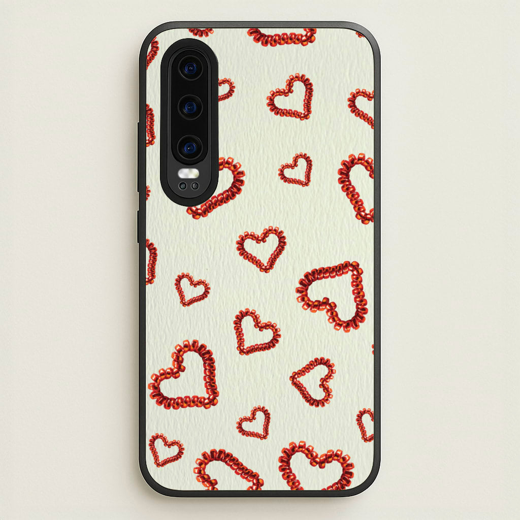 Elastic Hearts Pattern - Clean Girl Aesthetic Phone Case for Huawei P30
